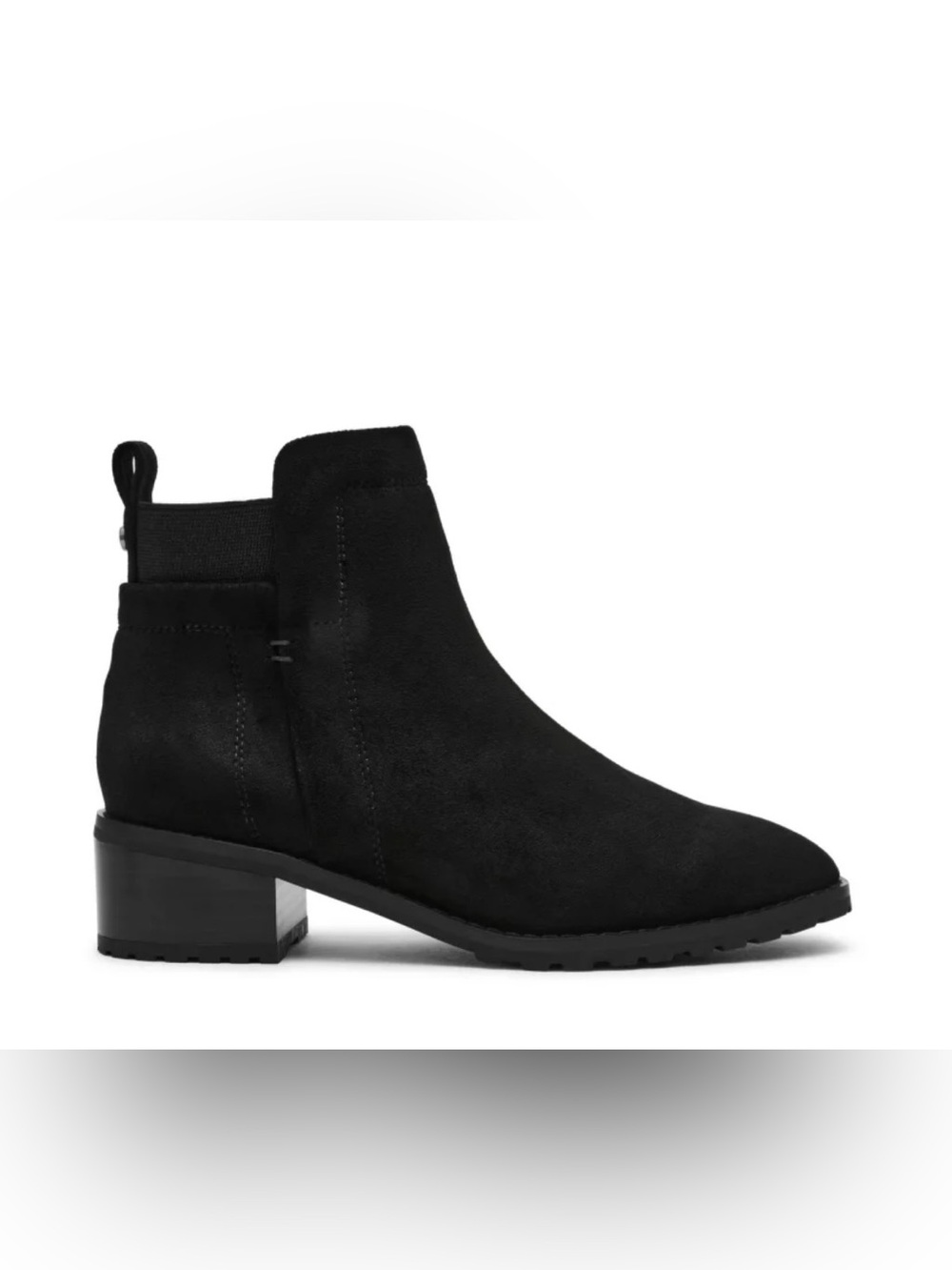 Anne Klein Black Suede Chelsea Ankle Boot